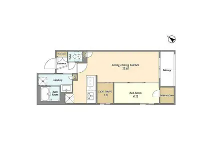 アジュールテラス目黒祐天寺(1SLDK/3階)の間取り写真