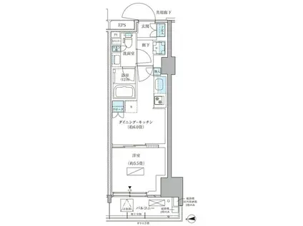 パークアクシス品川天王洲アイル(1DK/6階)の間取り写真