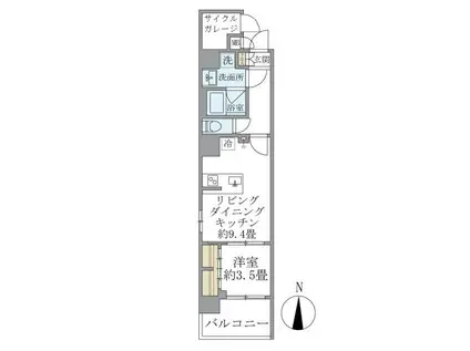 DS VARIE三ノ輪レジデンス(1LDK/2階)の間取り写真