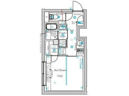 MIND KAMATA(1K/1階)の間取り写真