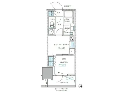 パークアクシス西大島コンフォートスクエア(1DK/11階)の間取り写真