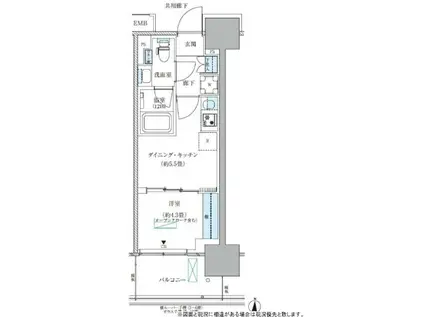 パークアクシス西大島コンフォートスクエア(1DK/5階)の間取り写真