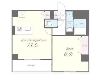 TS RESIDENCE 東陽町(1LDK/2階)の間取り写真