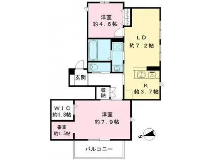 VIEUNO NOZAWA(2LDK/2階)の間取り写真