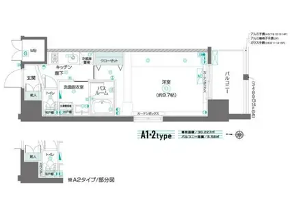 ZOOM東陽町(1K/15階)の間取り写真