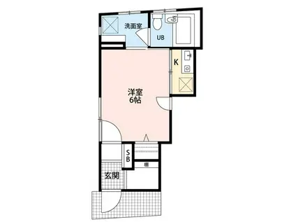 アレッジオK(ワンルーム/1階)の間取り写真