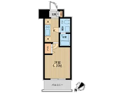 エコロジー潮見レジデンス(1K/10階)の間取り写真