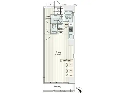 カスタリア八丁堀(ワンルーム/4階)の間取り写真