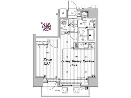 メイクスデザイン三ノ輪(1LDK/3階)の間取り写真
