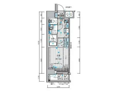 メインステージ入谷Ⅱ(1K/11階)の間取り写真