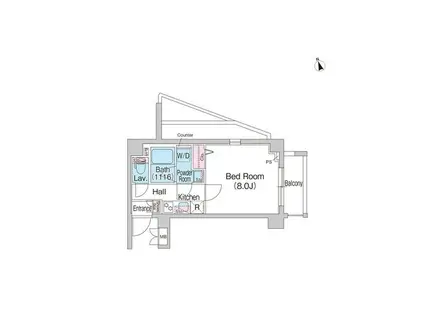コンフォリア西馬込HILLSIDE(1K/1階)の間取り写真