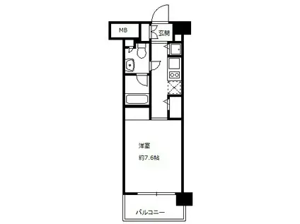 ニューシティアパートメンツ亀戸(1K/2階)の間取り写真