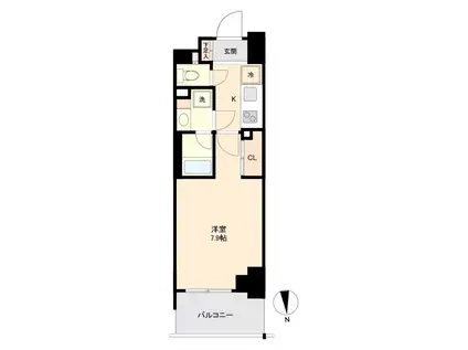 プライマル南砂(1K/8階)の間取り写真