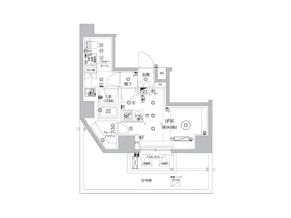 セジョリ東陽町(ワンルーム/6階)の間取り写真