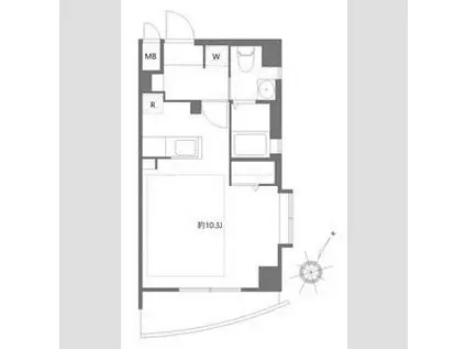 マーサ・プレアマールケイ(ワンルーム/3階)の間取り写真