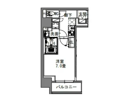 S-RESIDENCE新御徒町イースト(1K/4階)の間取り写真