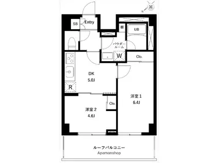 アーバンパーク蒲田南Ⅱ(2DK/5階)の間取り写真