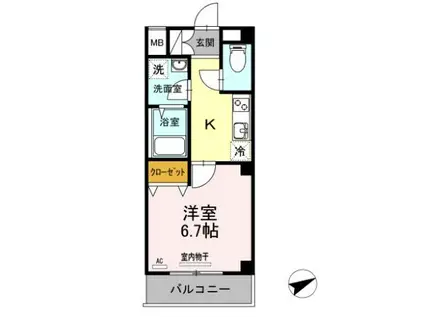 SUN RESIDENCE(1K/1階)の間取り写真