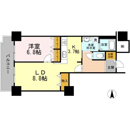 品川シーサイドビュータワー1(1LDK/20階)の間取り写真