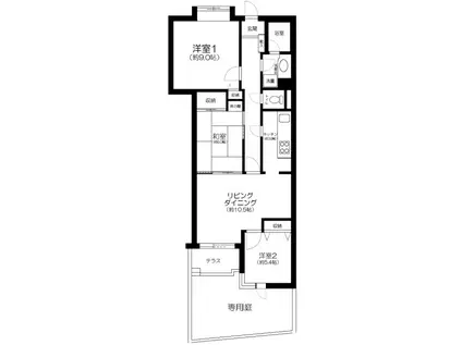 グローリア初穂大倉山(3LDK/3階)の間取り写真