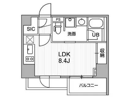 シーズンフラッツ大井町(ワンルーム/4階)の間取り写真