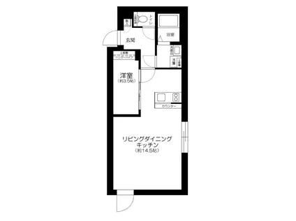 LE NID 日本橋(1LDK/B1階)の間取り写真