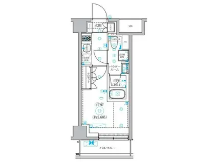 セジョリ横浜ウエストⅡ(1K/6階)の間取り写真