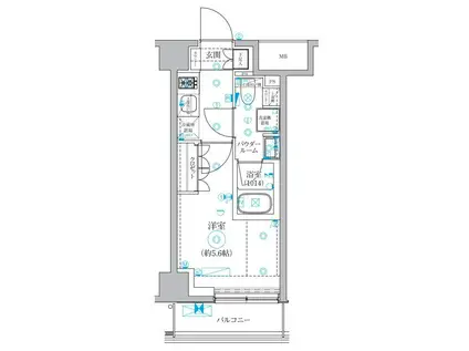 セジョリ横浜ウエストⅡ(1K/8階)の間取り写真