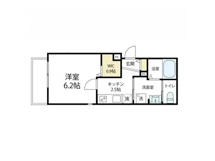 KSG三番館(1K/1階)の間取り写真