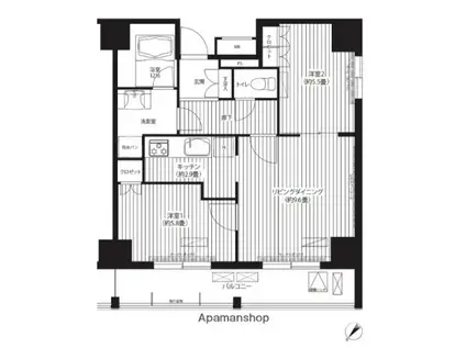コスモグラン勝どき(2LDK/3階)の間取り写真