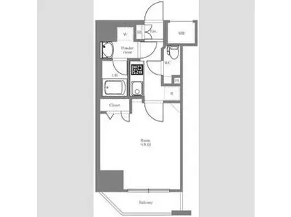 クレヴィスタ亀戸Ⅳ(1K/8階)の間取り写真