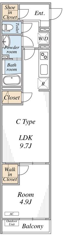 リブリ・ゆうやⅥ(1LDK/3階)の間取り写真