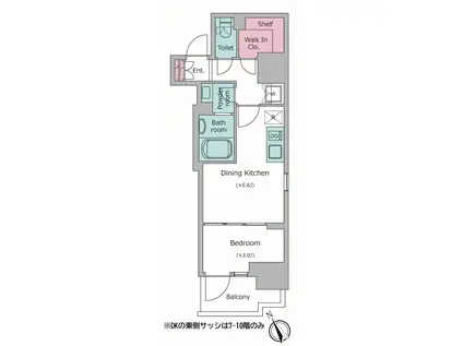 クレストコート門前仲町(1DK/2階)の間取り写真