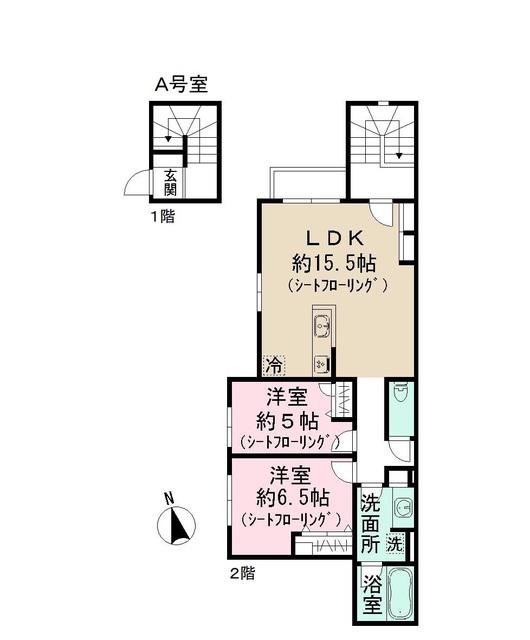 リバーサイドO.M(2LDK/2階)の間取り写真