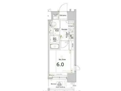 XEBEC平和島(1K/7階)の間取り写真