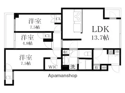 アルトT(3LDK/2階)の間取り写真