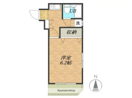 クレール ユアサ(1K/4階)の間取り写真