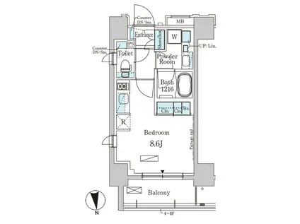 パークアクシス大森(ワンルーム/2階)の間取り写真