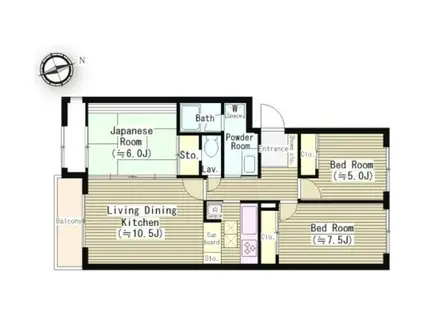 リンズハウス(3LDK/1階)の間取り写真