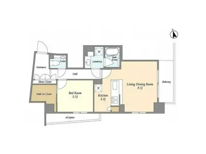 スタイリオ品川大井パークフロント(1LDK/7階)の間取り写真