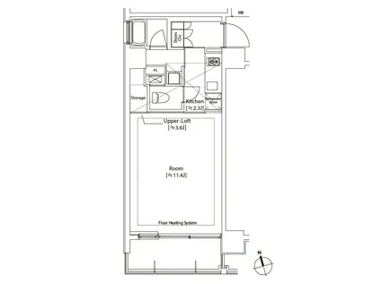 カスタリア中延(1K/12階)の間取り写真