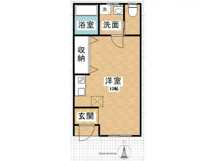 CASA Y&C(ワンルーム/1階)の間取り写真