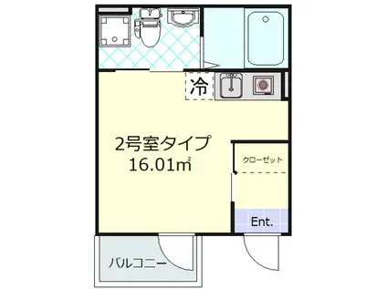 PRIME AIR 羽田(ワンルーム/2階)の間取り写真