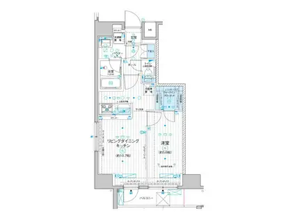 メインステージ入谷Ⅳ(1LDK/11階)の間取り写真
