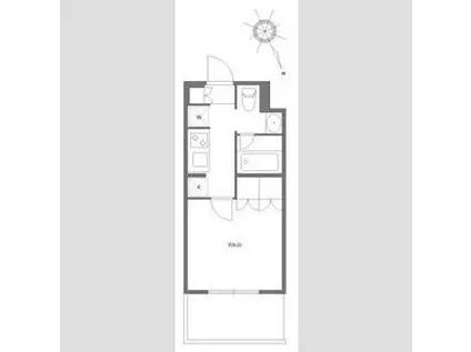 アジールコート東大井(1K/4階)の間取り写真