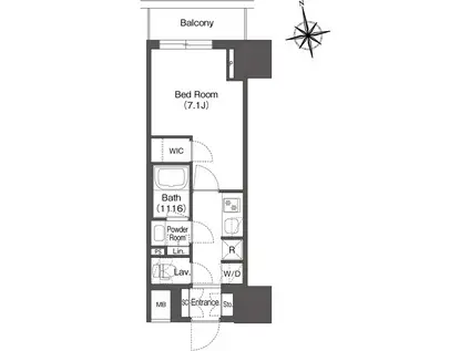 コンフォリア東上野(1K/5階)の間取り写真