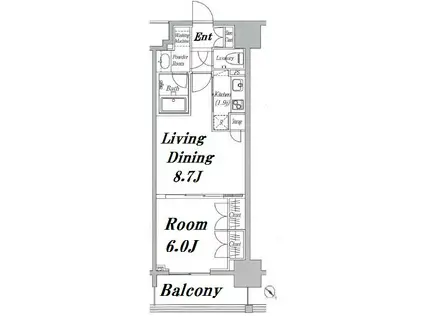 EPICHIGASHINIHONBASHIRESIDENC(1LDK/2階)の間取り写真
