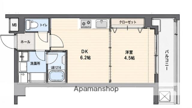 TM7316ビル(1DK/3階)の間取り写真