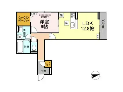 D PAINA EGAWA I(1LDK/1階)の間取り写真