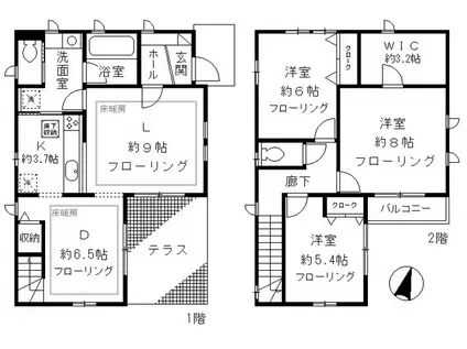 東京地下鉄半蔵門線 表参道駅 徒歩10分 2階建 築17年(3LDK)の間取り写真